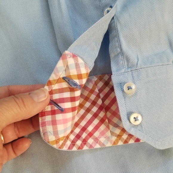 Tommy Hilfiger Men’s Casual Contrast Cuffs‎ Button Down Cotton Shirt Sz. M - Picture 8 of 15